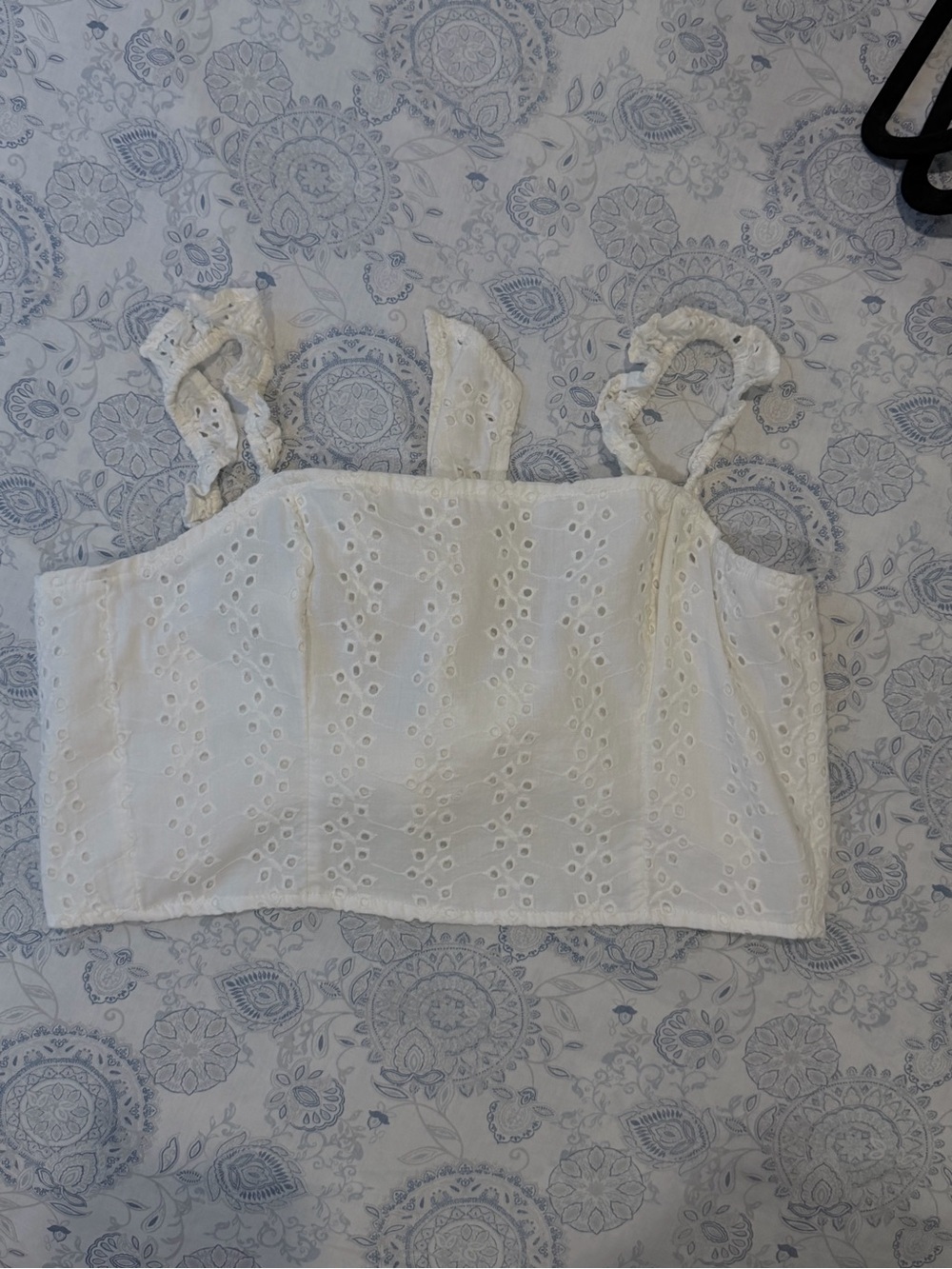Hollister White Eyelet Square-Neck Crop Top